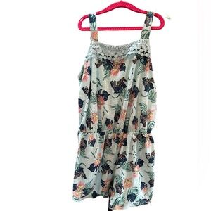 Cute Girls Romper in Tropical Pattern - Size 14-16
